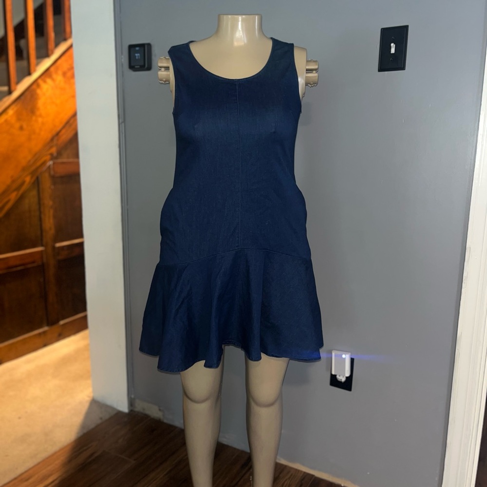 Vintage Joan Rivers denim dress w/pockets- SP (fits 10/12 Mannequin is a 14)